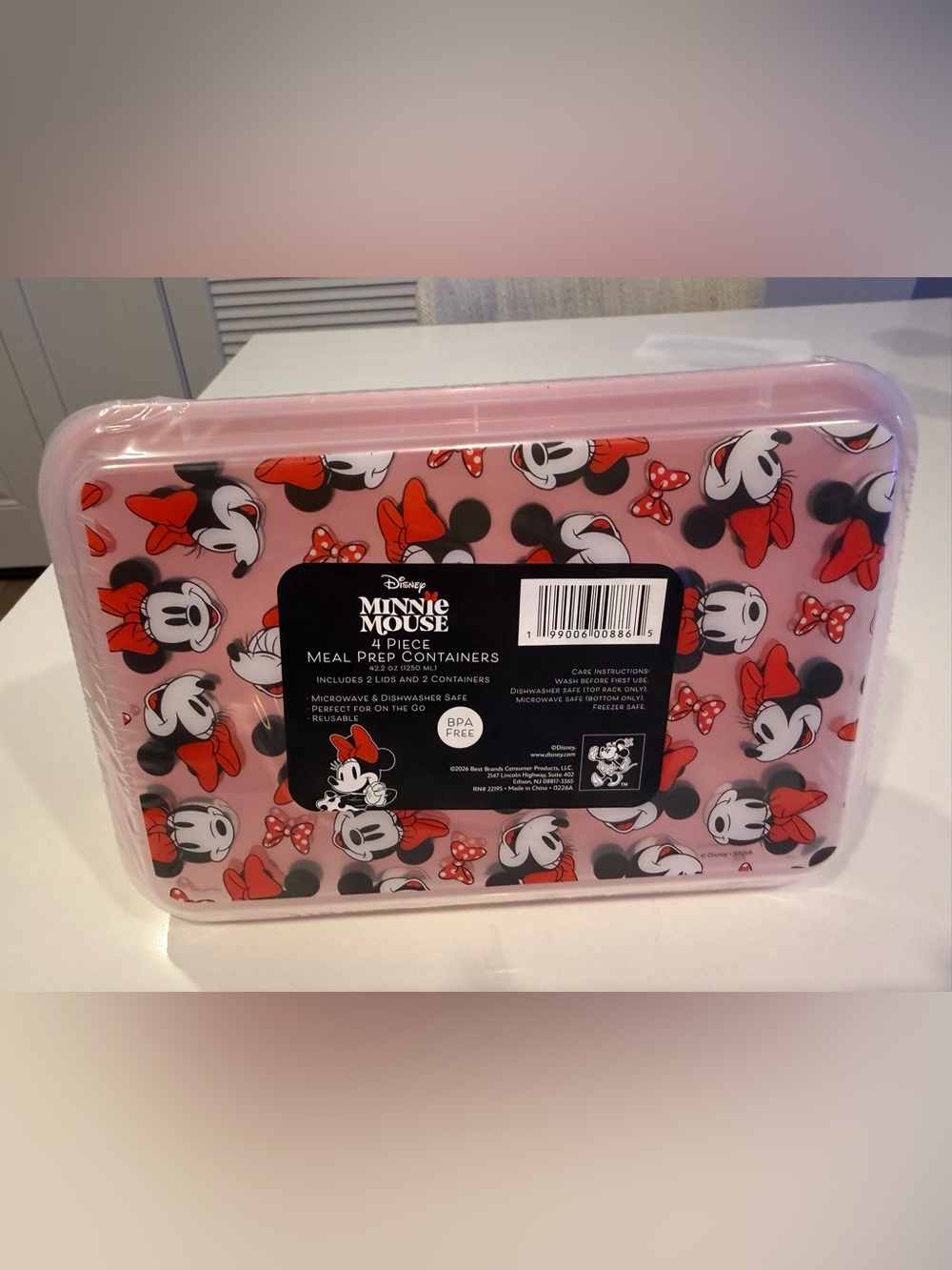 🔚 Disney Minnie Mouse Pink and Red Meal Prep Container Set
